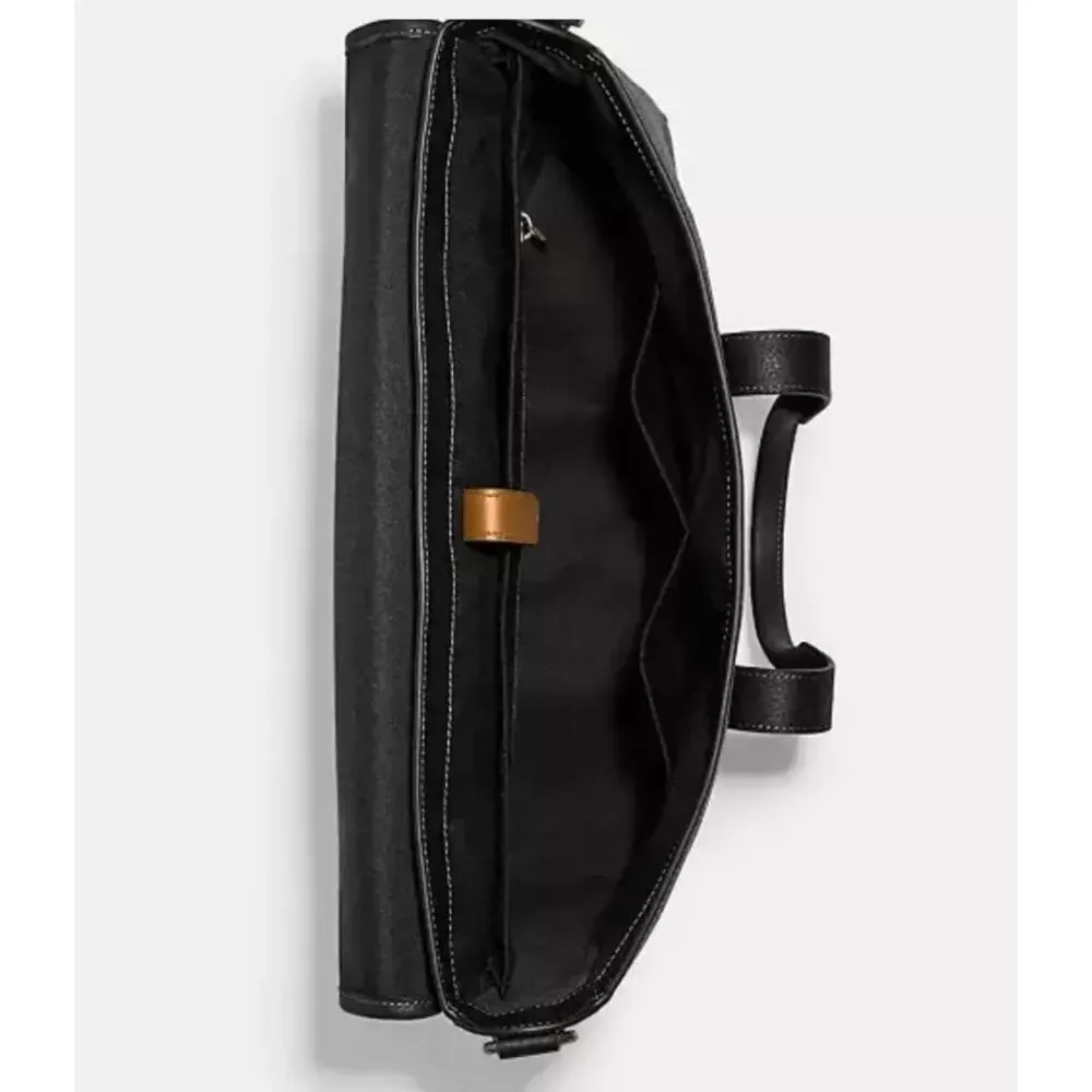 Coach Sullivan Black Pebbled Leather Briefcase Laptop Bag of office grandpacore